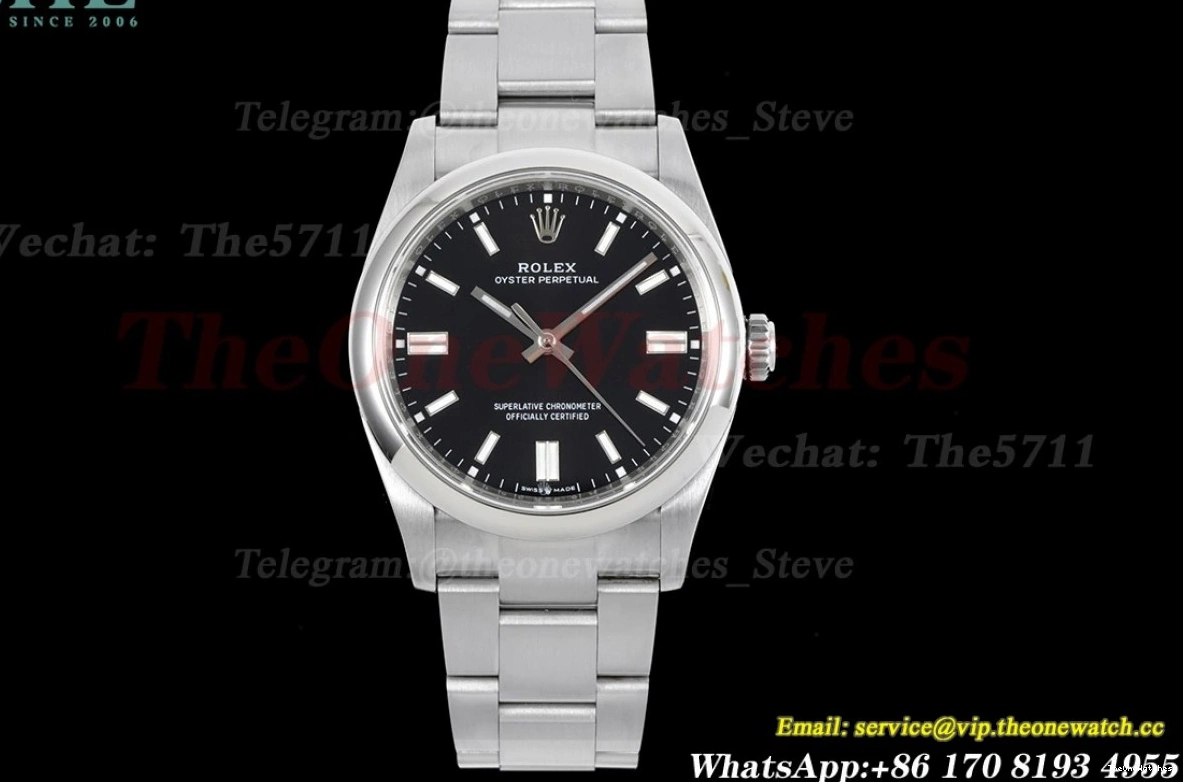 SS 36mm EWF Perpetual 126000 A3230 SS Black Oyster 0306